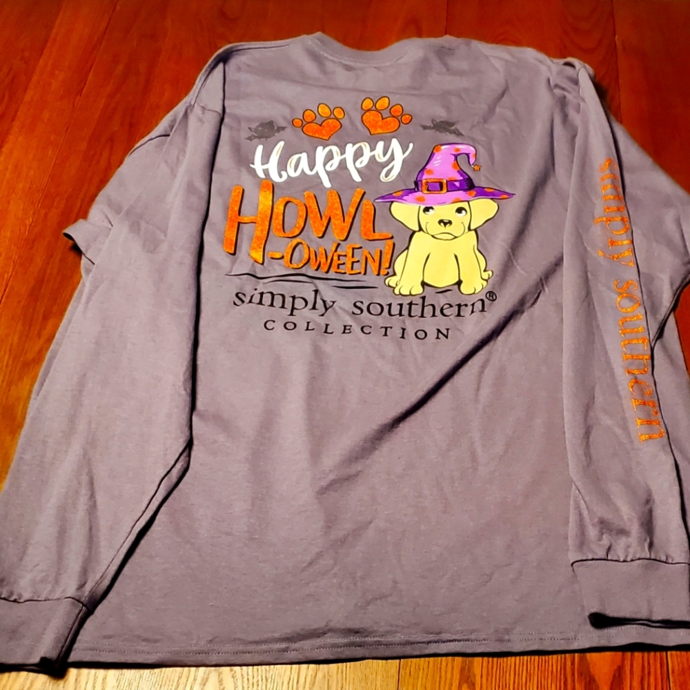Simply southern XL womens longsleeve happy howl-oween
